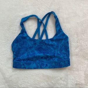 Blue Patterned Lululemon Athletica Sports Bra